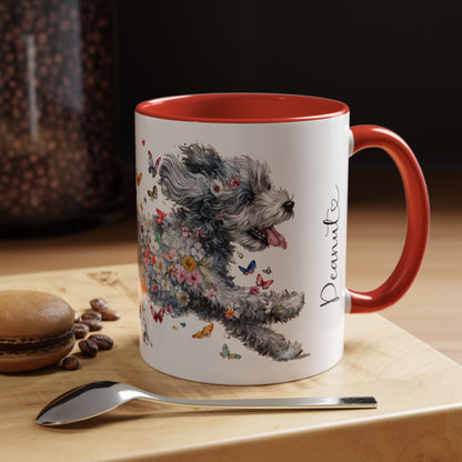 Aussie Doodle #2 Personalized Colorful Accent Mugs, 11oz