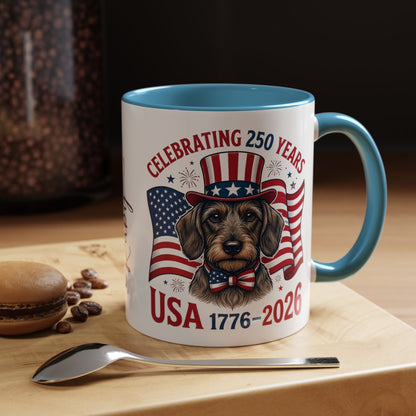 Dachshund #2 - 250th Celebration Personalised  Accent Mugs, 11oz & 15oz