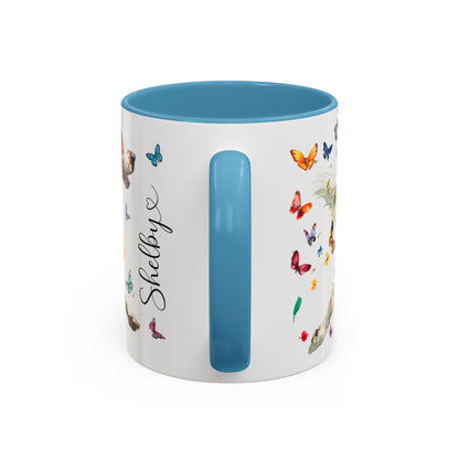 Irish Red & White Setter, Personalized Accent Mugs, 11oz
