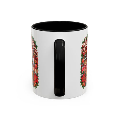 Maltese #2 Merry Christmas, personalised accent colour 11oz mug