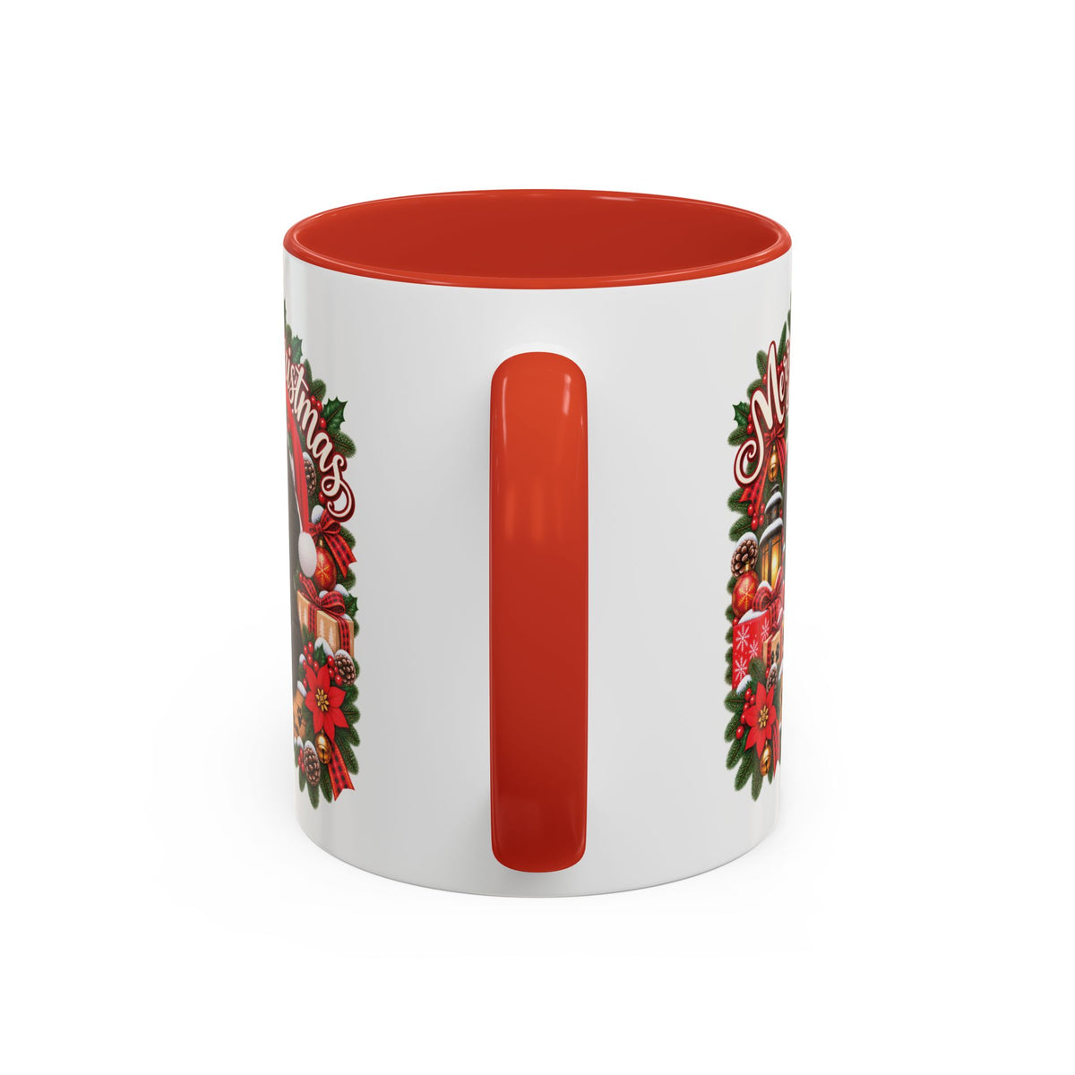 Cavapoo, Cavoodle, Cockapoo Merry Christmas, personalised accent colour 11oz mug