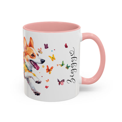 Corgi Personalized Accent Mugs, 11oz