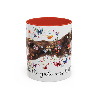 Border Collie #2 “Live like the gate was left open" Accent Mugs, 11oz