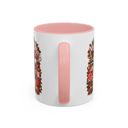 Labrador #4 Merry Christmas, personalised accent colour 11oz mug