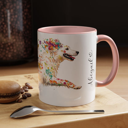 White Shepherd Personalized Accent Mugs, 11oz