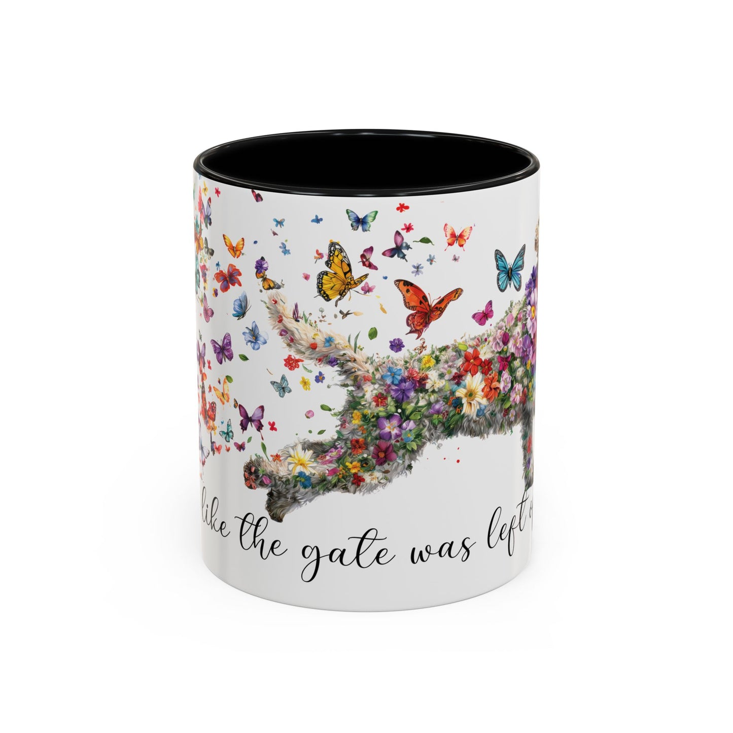 Labradoodle #3 “Live like the gate was left open" Accent Mugs, 11oz