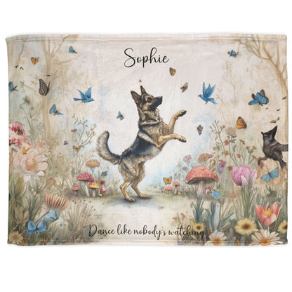German Shepherd #2 Dancing Mystical Forest Personalised Blanket