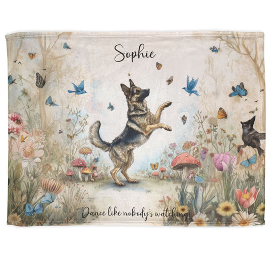 German Shepherd #2 Dancing Mystical Forest Personalised Blanket