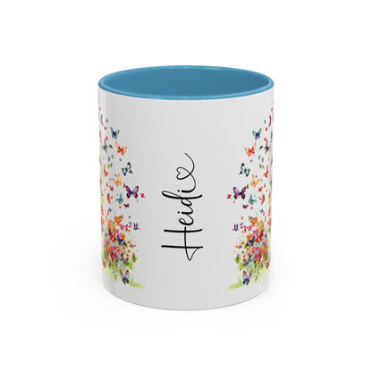 West Highland Terrier #2 Butterfly Personalized Accent Mugs, 11oz