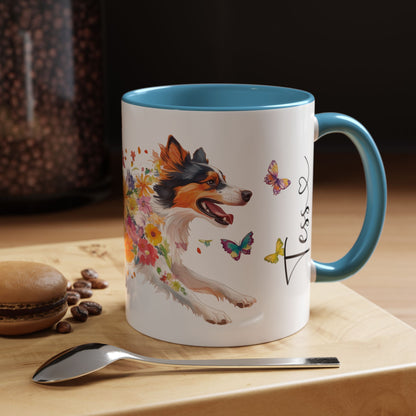 Rough Collie Personalized Accent Mugs, 11oz