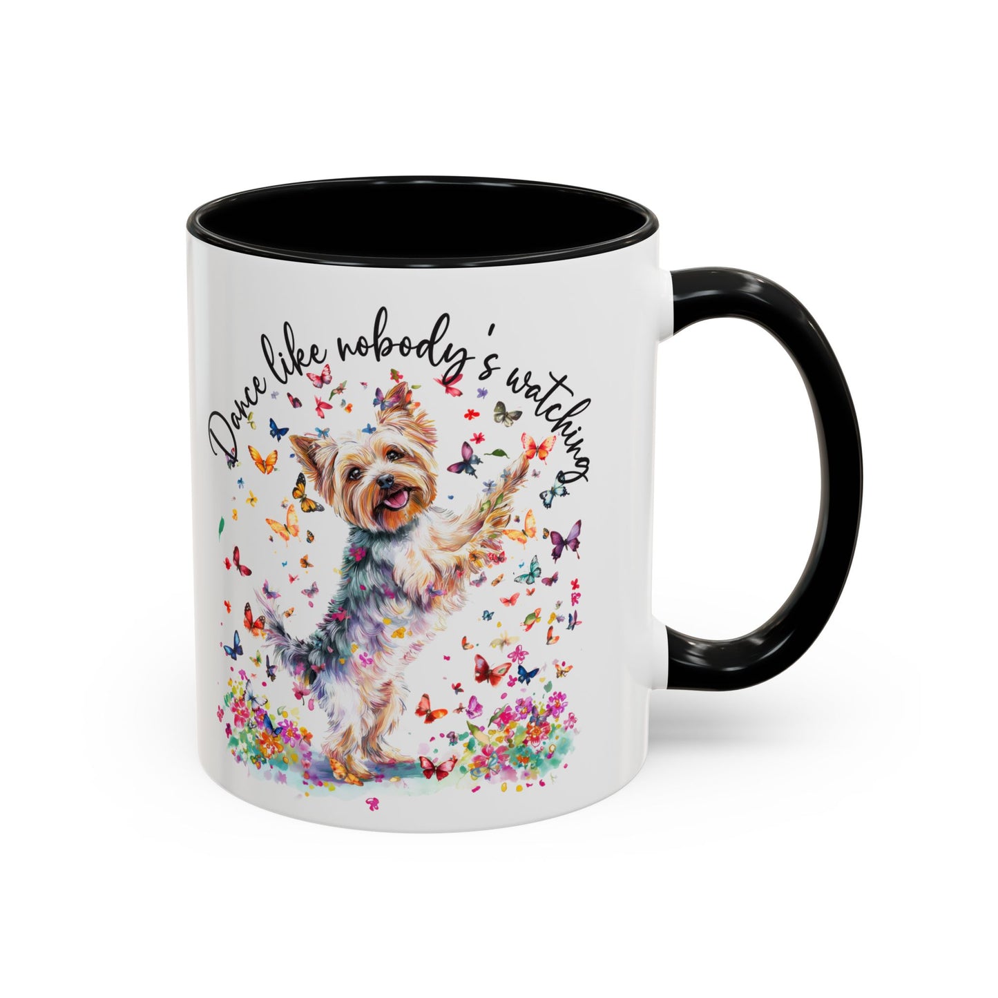 Yorkshire Terrier, Dance like nobody's watching 11oz  Accent Mugs