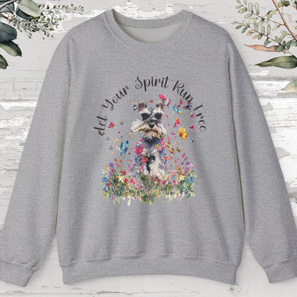 Schnauzer "Let your spirit run free" Personalised Sweatshirt