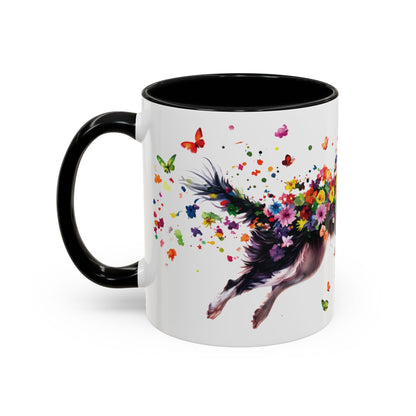Border Collie Personalized Accent Mugs, 11oz