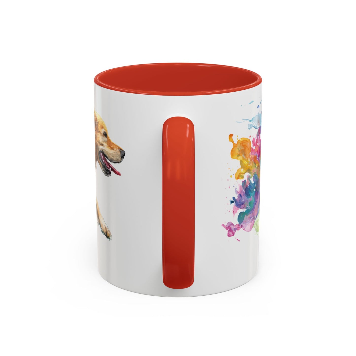 Golden Retriever Paint Colourful Personalised Accent Mugs, 11oz