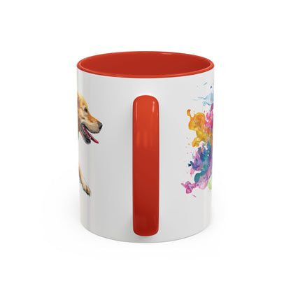 Golden Retriever Paint Colourful Personalised Accent Mugs, 11oz