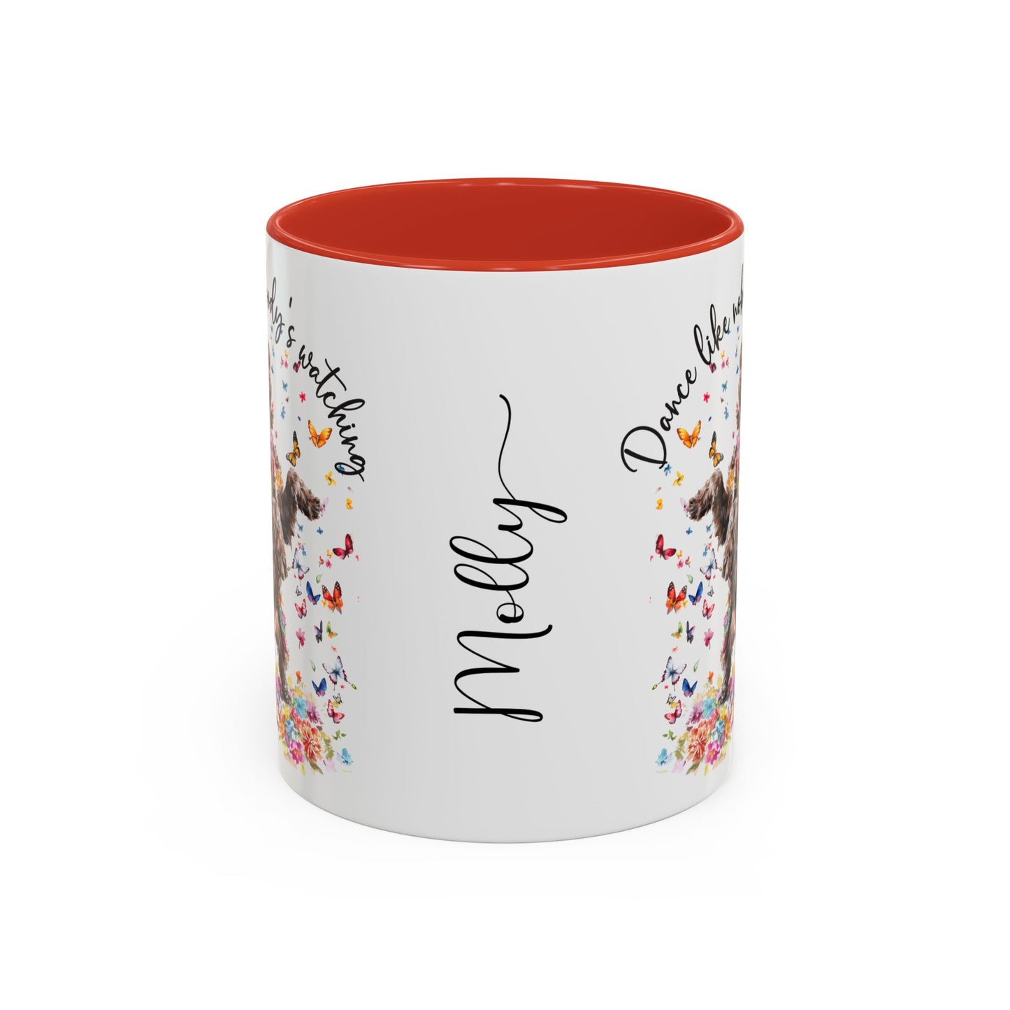 Cockapoo/Cavapoo "Dance like nobody's watching" personalized colourful Mugs, 11oz