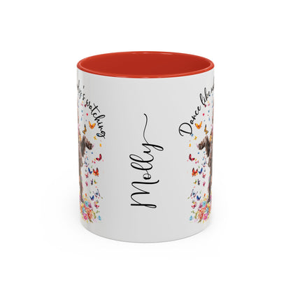 Cockapoo/Cavapoo "Dance like nobody's watching" personalized colourful Mugs, 11oz