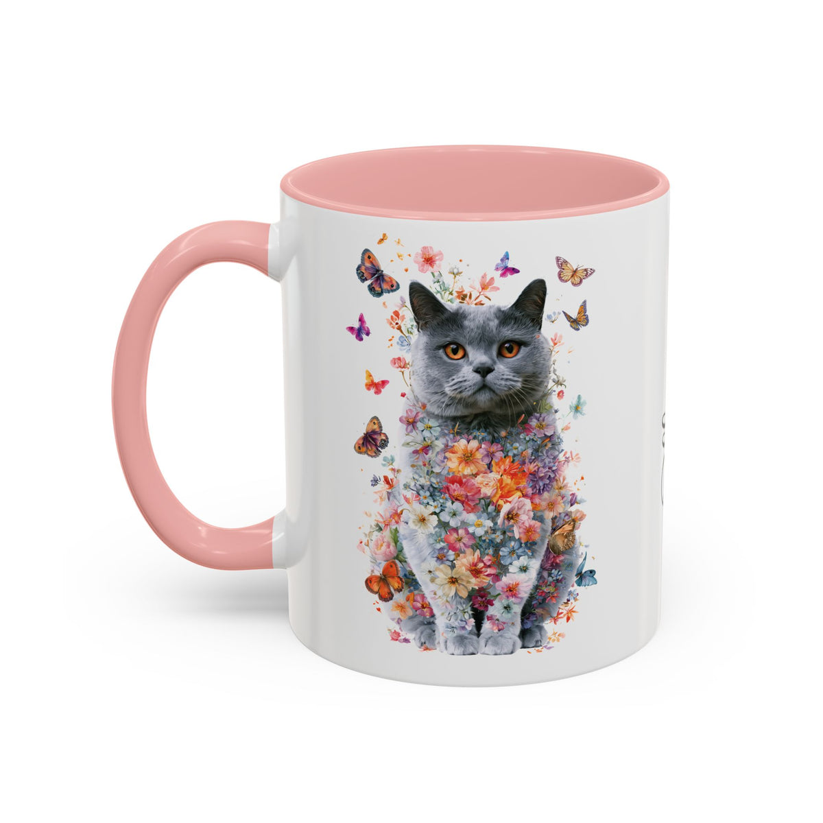 British Blue Cat #2 Personalized Accent Mugs, 11oz