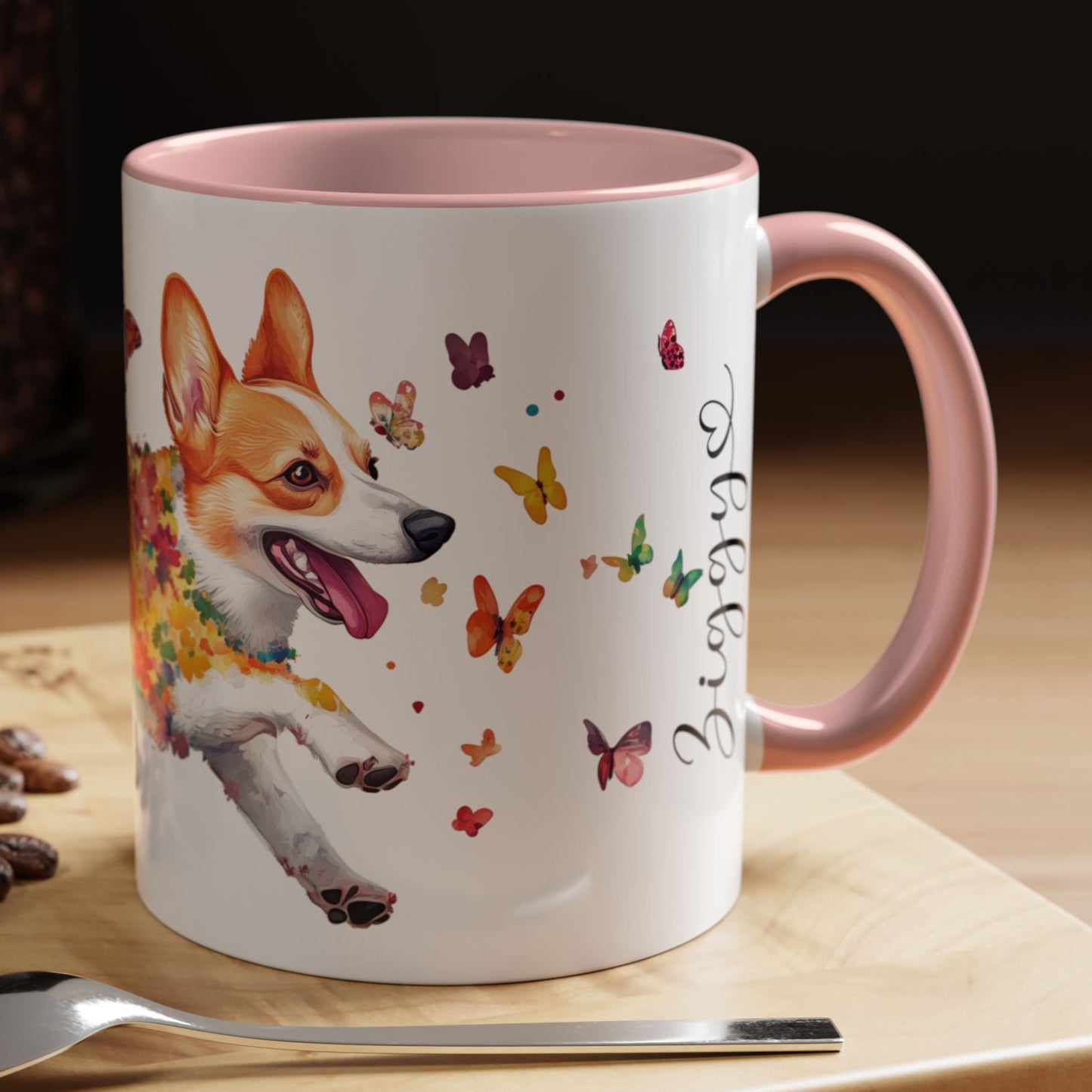 Corgi Personalized Accent Mugs, 11oz