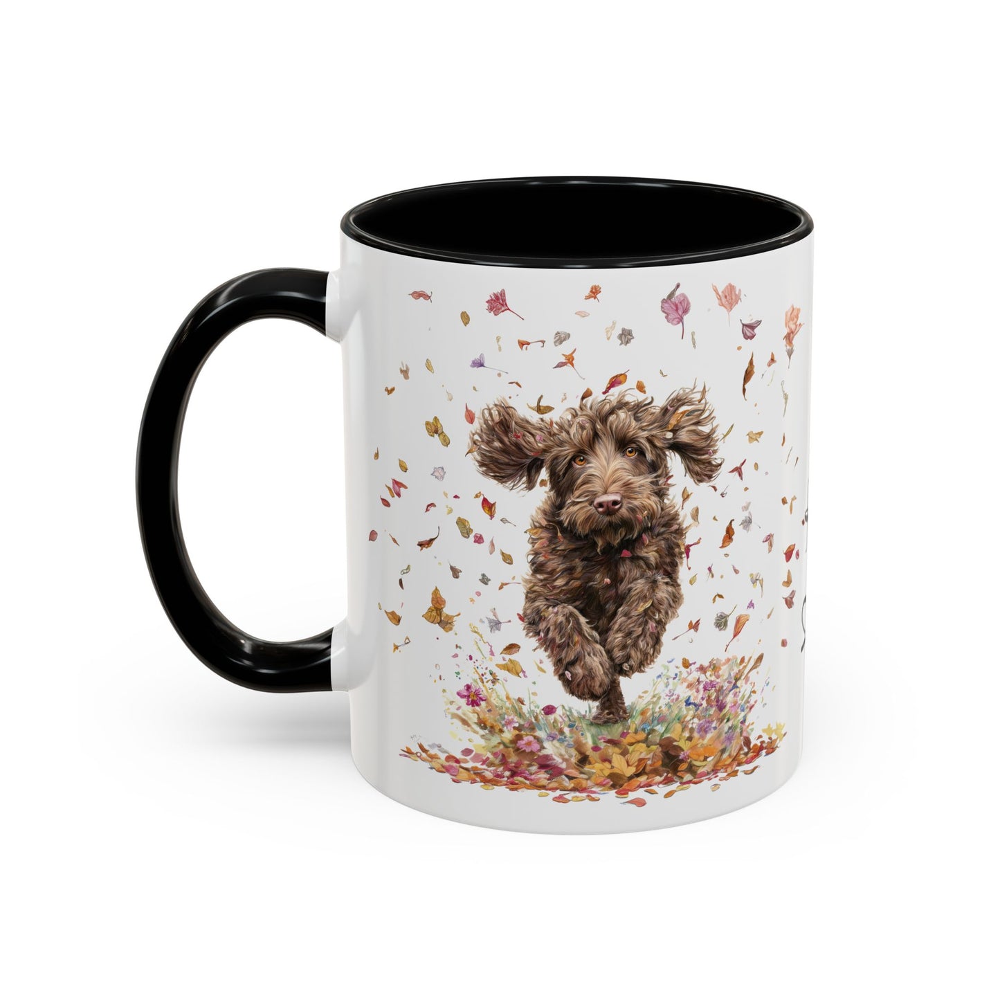 Labradoodle #5 Autumn/Fall, Personalized Accent Mugs, 11oz