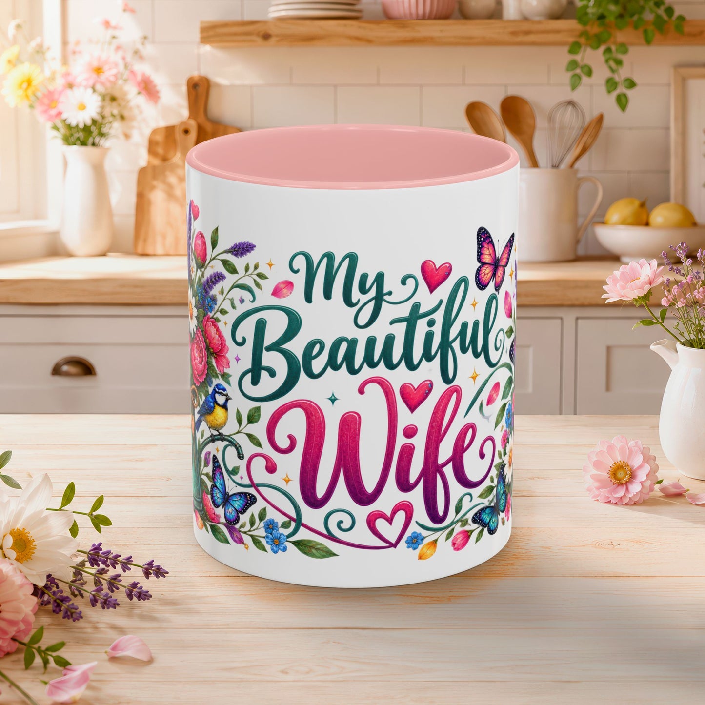 My beautiful wife, 11oz  accent mug