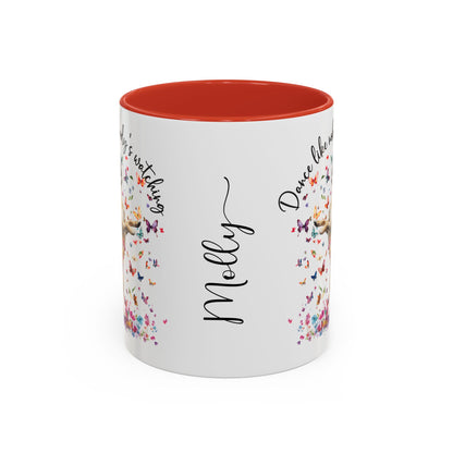 Border Terrier "Dance like nobody's watching" personalized colourful Mugs, 11oz