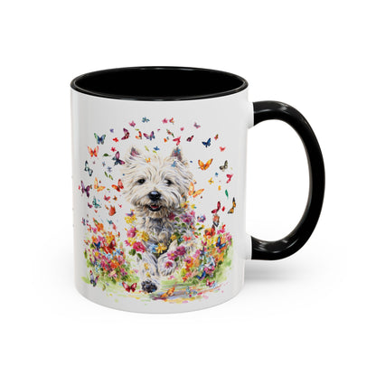 West Highland Terrier #2 Butterfly Personalized Accent Mugs, 11oz