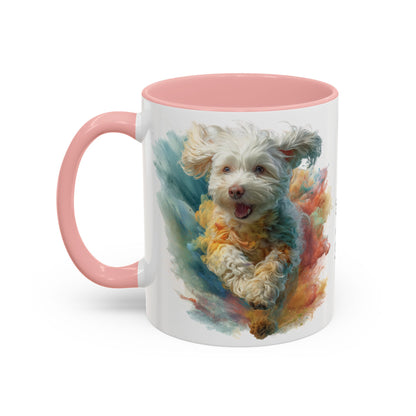 Mini Doodle Paint Colourful Personalised Accent Mugs, 11oz