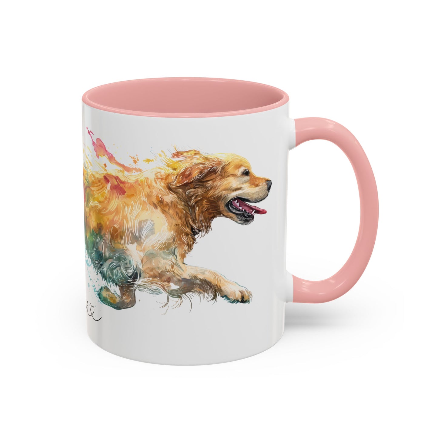 Golden Retriever Paint Colourful Personalised Accent Mugs, 11oz