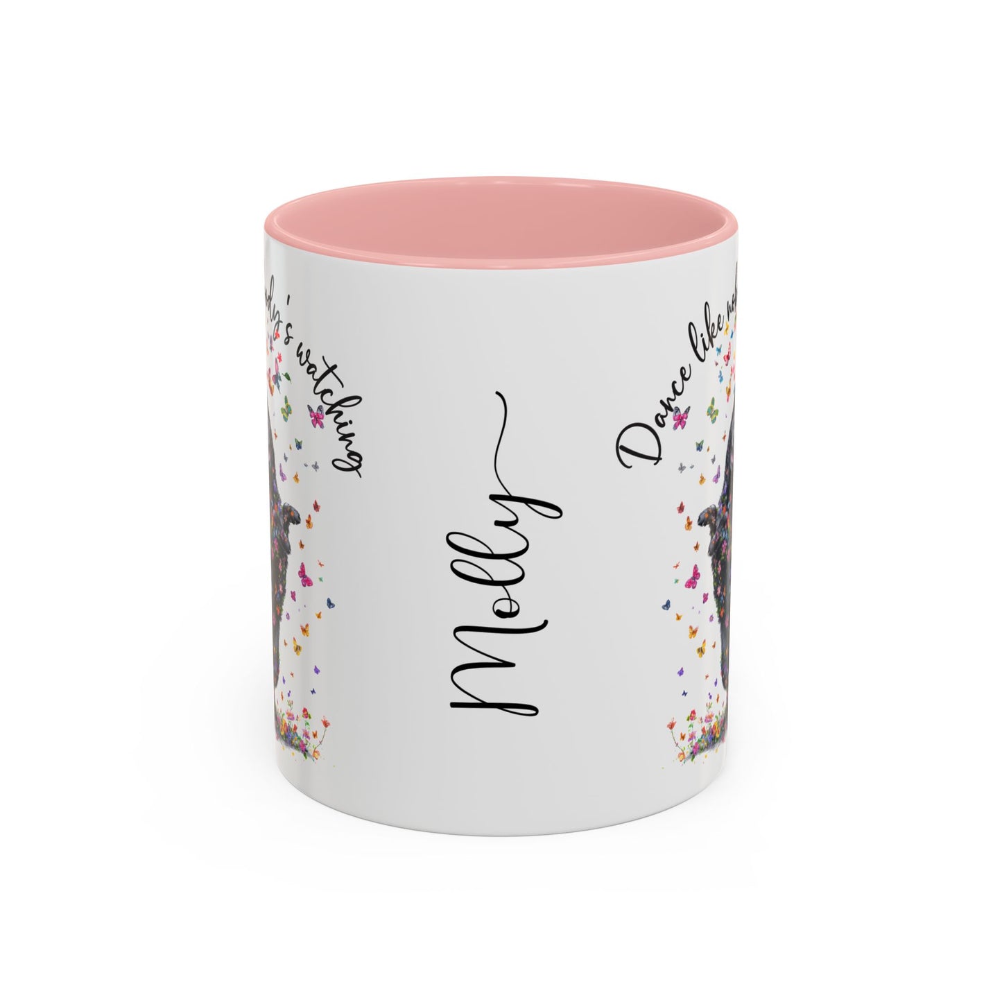 Schipperke "Dance like nobody's watching" personalized colourful Mugs, 11oz