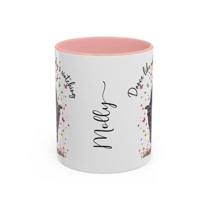 Schipperke "Dance like nobody's watching" personalized colourful Mugs, 11oz