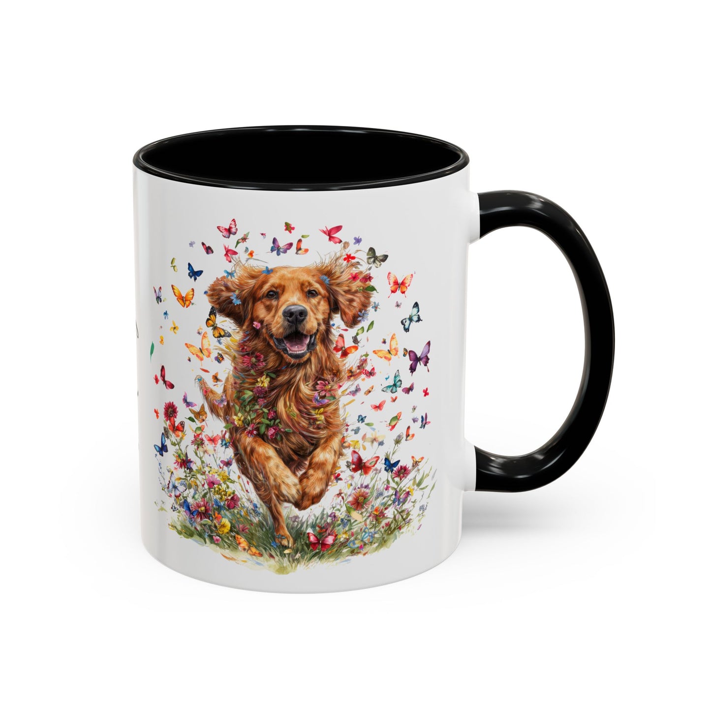 Red Golden Retriever Personalized Accent Mugs, 11oz