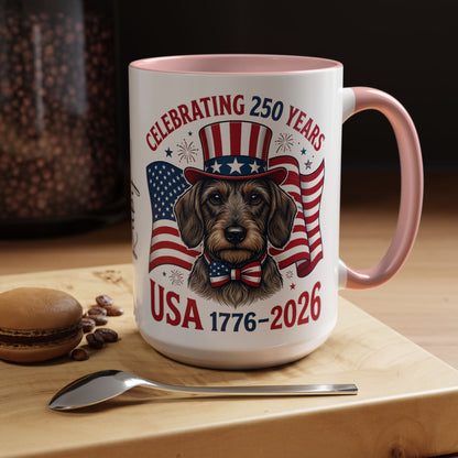 Dachshund #2 - 250th Celebration Personalised  Accent Mugs, 11oz & 15oz
