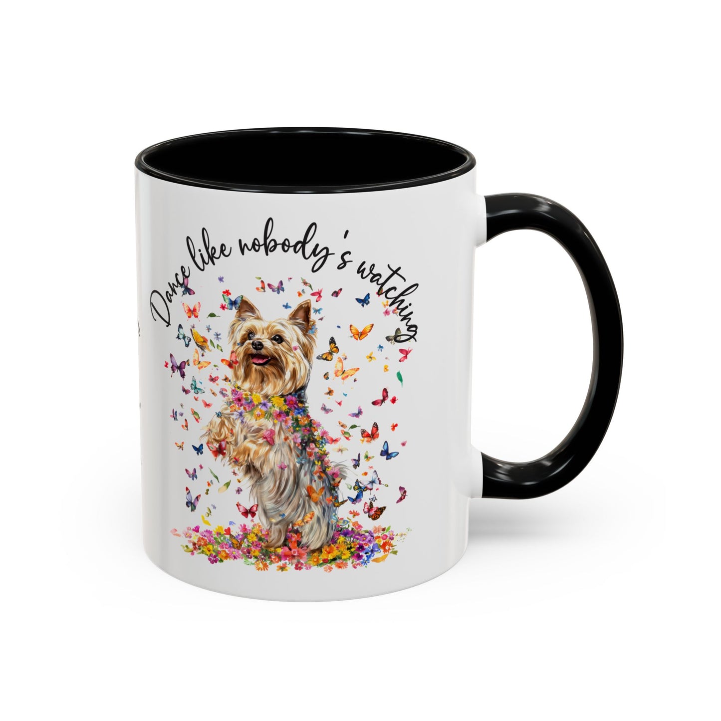 Silky Terrier "Dance like nobody's watching" personalized colourful Mugs, 11oz