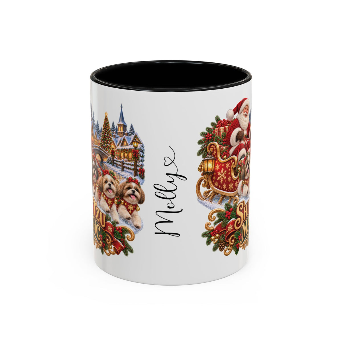 Shih Tzu Magic, personalised accent colour 11oz mug