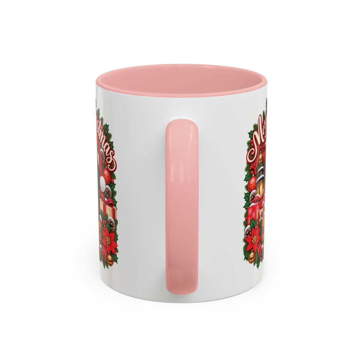 Poodle #2 Merry Christmas, personalised accent colour 11oz mug