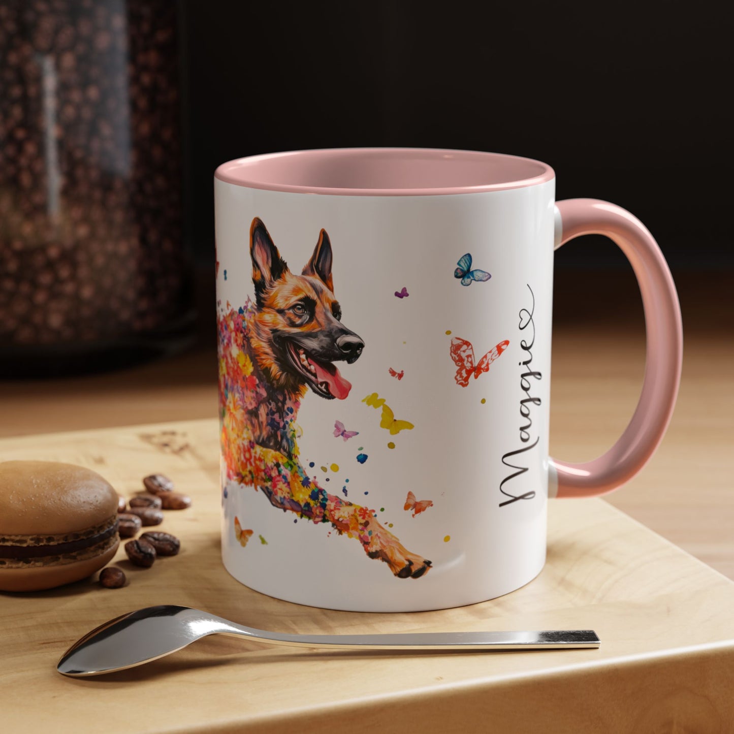 Dutch Shepherd Personalized Colorful Accent Mugs, 11oz