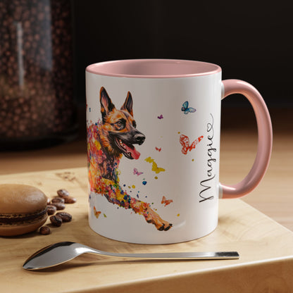 Dutch Shepherd Personalized Colorful Accent Mugs, 11oz