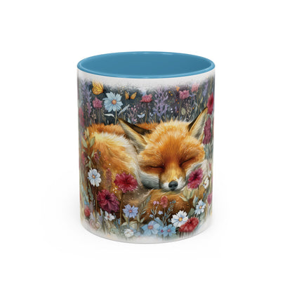 Fox sleeping #2 Personalized Accent Mugs, 11oz