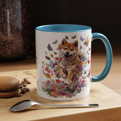 Shiba Inu #4 Personalized Accent Mugs, 11oz