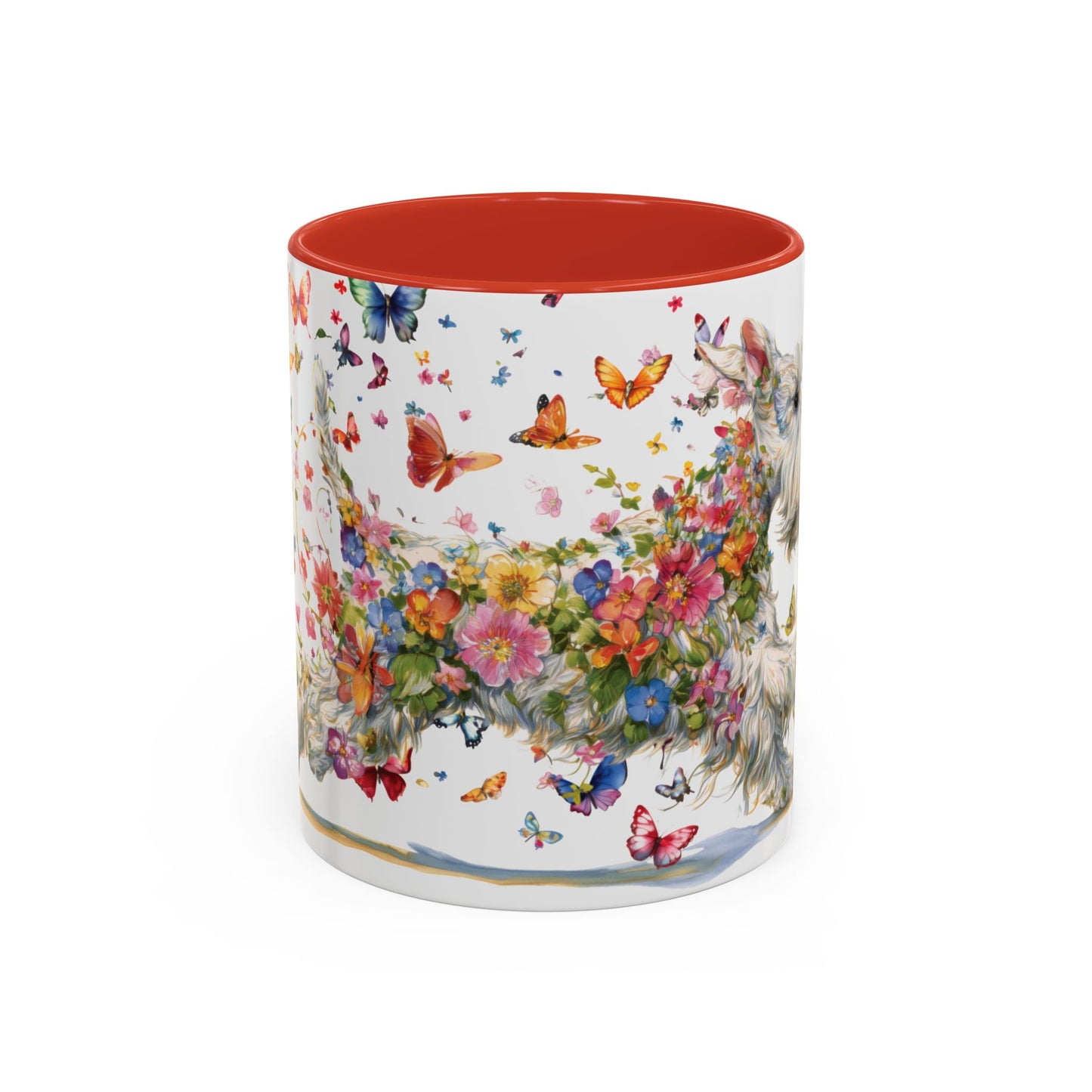 White Schnauzer Personalized Accent Mugs, 11oz