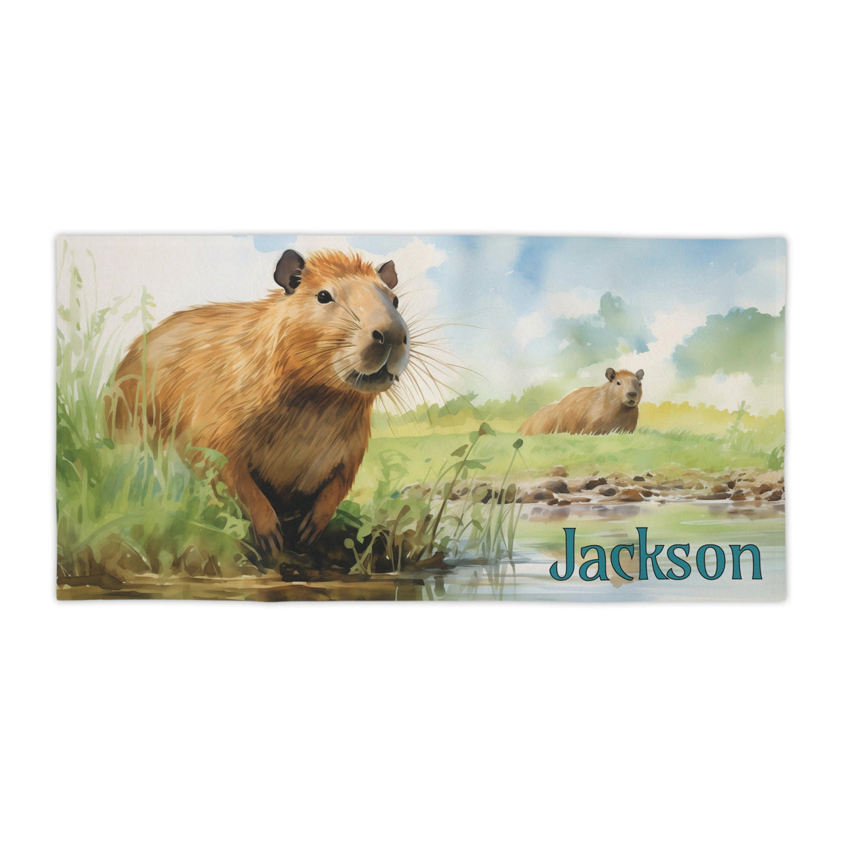 Capybara #1 Personalised Beach Towels Australian