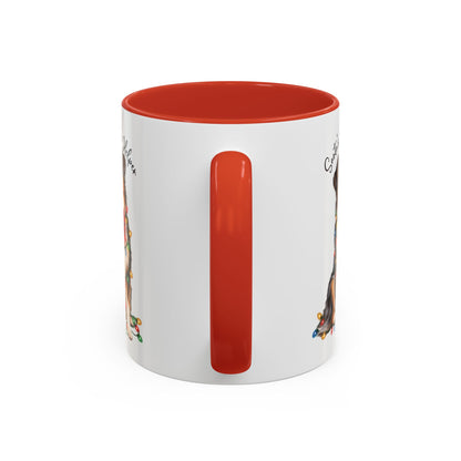 Australian Shepherd #4 Santa's little helper, personalised accent colour 11oz mug