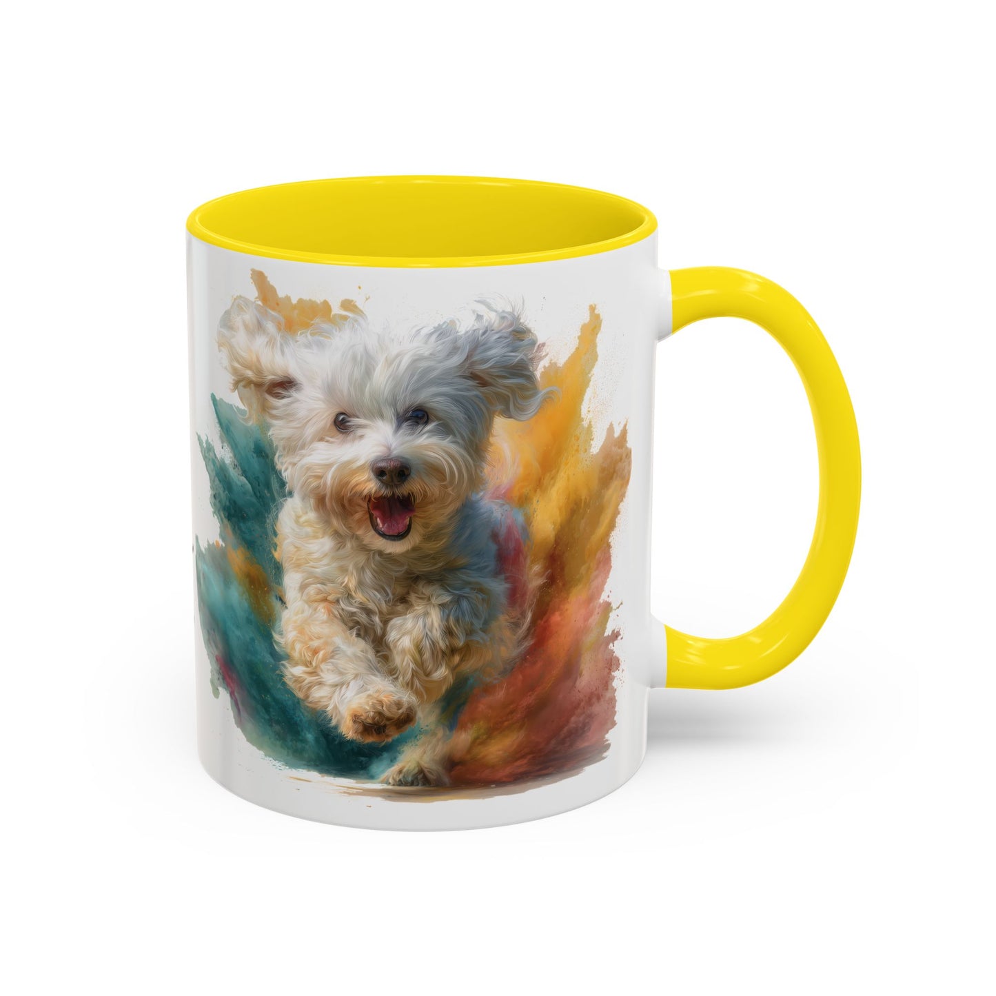 Maltese #2 Paint Colourful Personalised Accent Mugs, 11oz