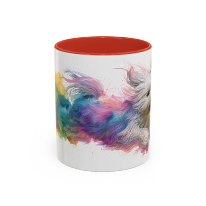 Maltese Paint Colourful Personalised Accent Mugs, 11oz