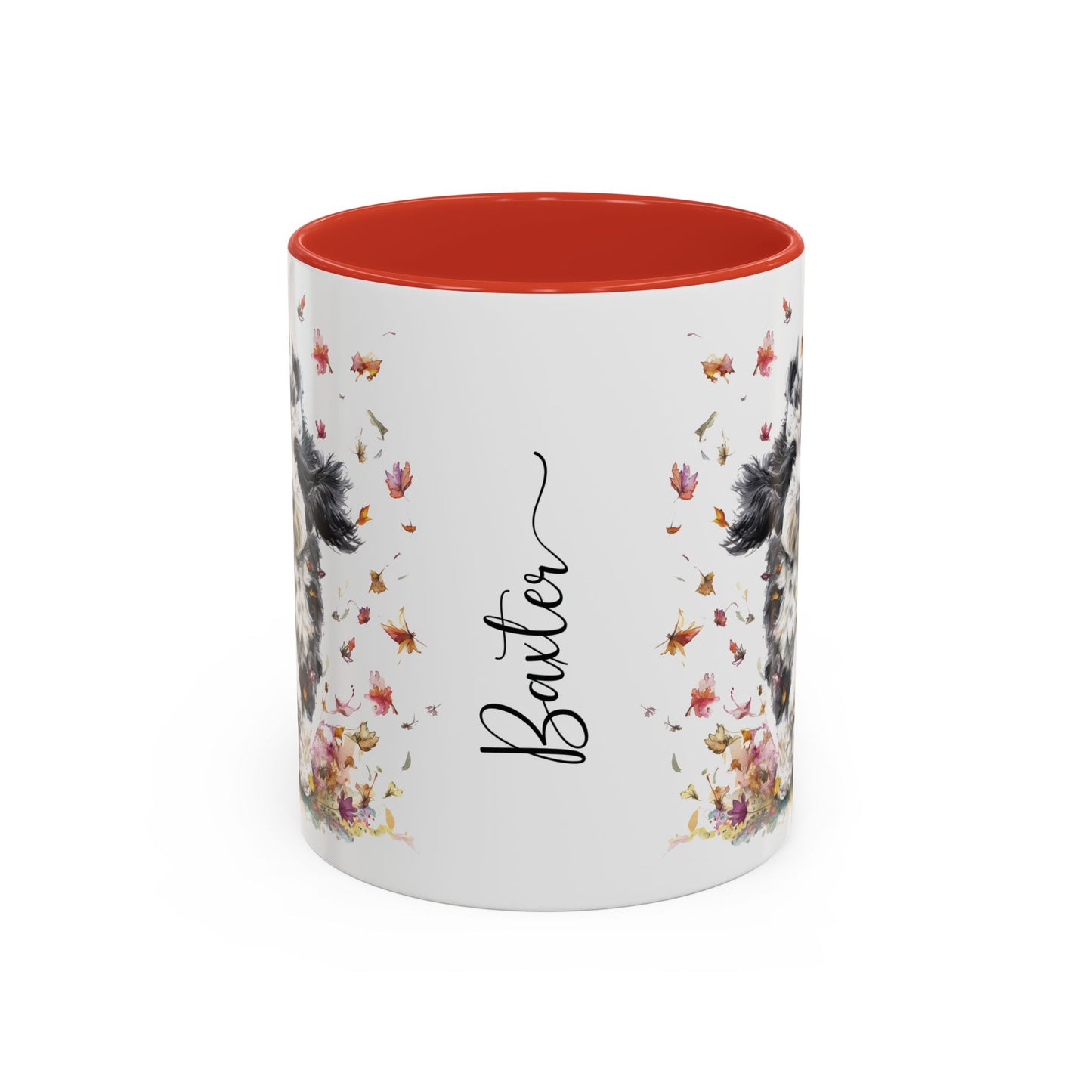 Bernedoodle #2 Autumn/Fall, Personalized Accent Mugs, 11oz
