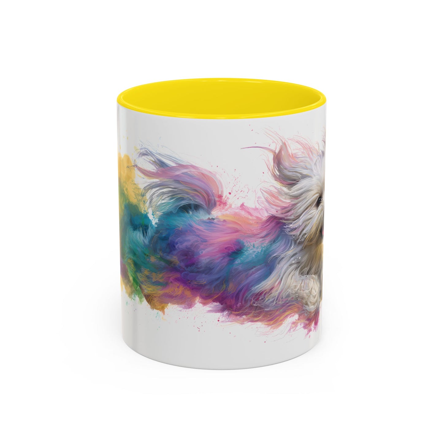 Maltese Paint Colourful Personalised Accent Mugs, 11oz