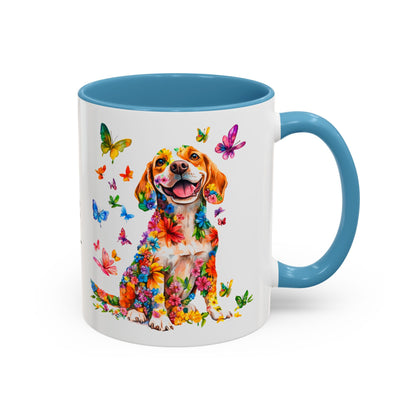 Beagle Personalized Colorful Accent Mugs, 11oz