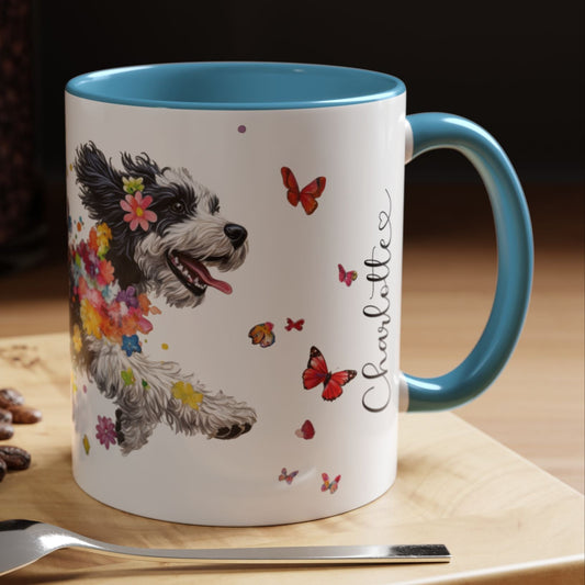 Bernedoodle Personalized Accent Mugs, 11oz