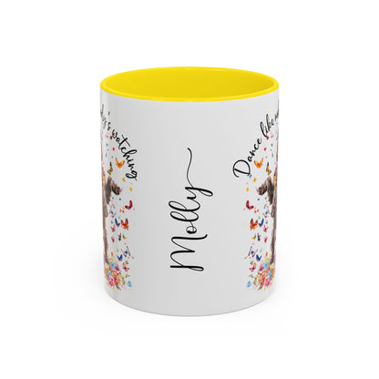 Cockapoo/Cavapoo "Dance like nobody's watching" personalized colourful Mugs, 11oz
